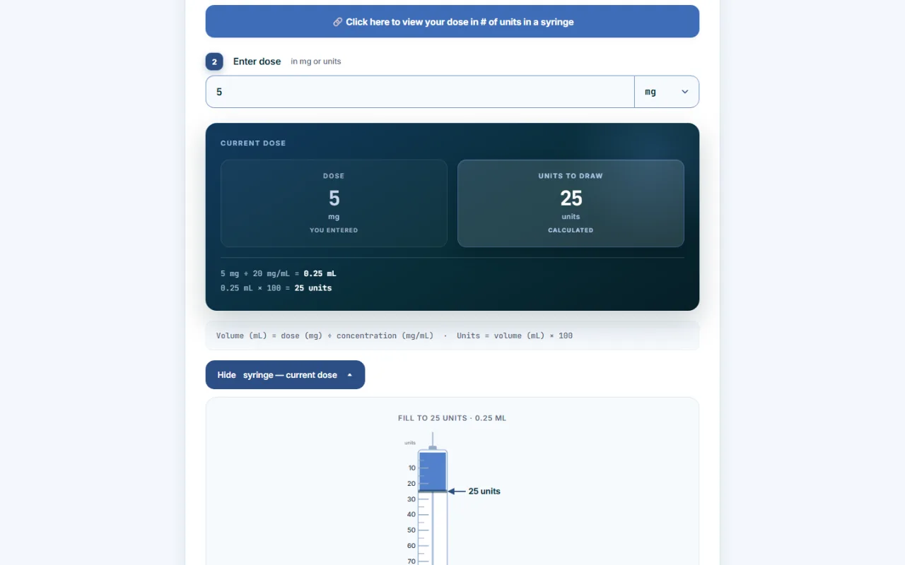 Dose Conversion Calculator for a Telehealth Clinic — result 2