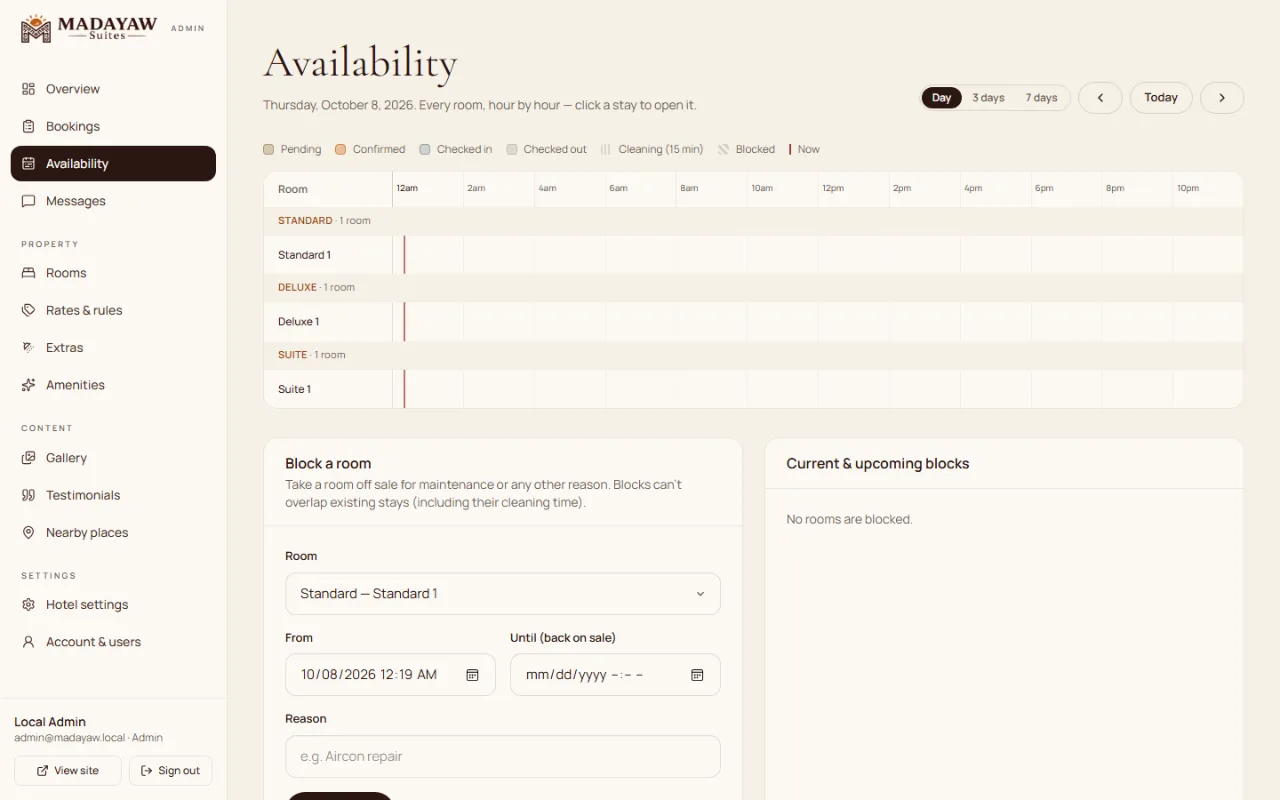 Madayaw Suites — Hotel Website & Booking System — admin 4